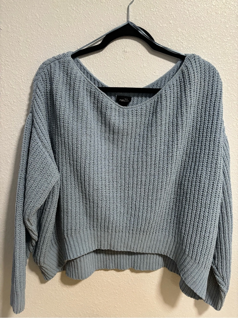rue21 Powder Blue Chunky Knit Scoop Neck Sweater